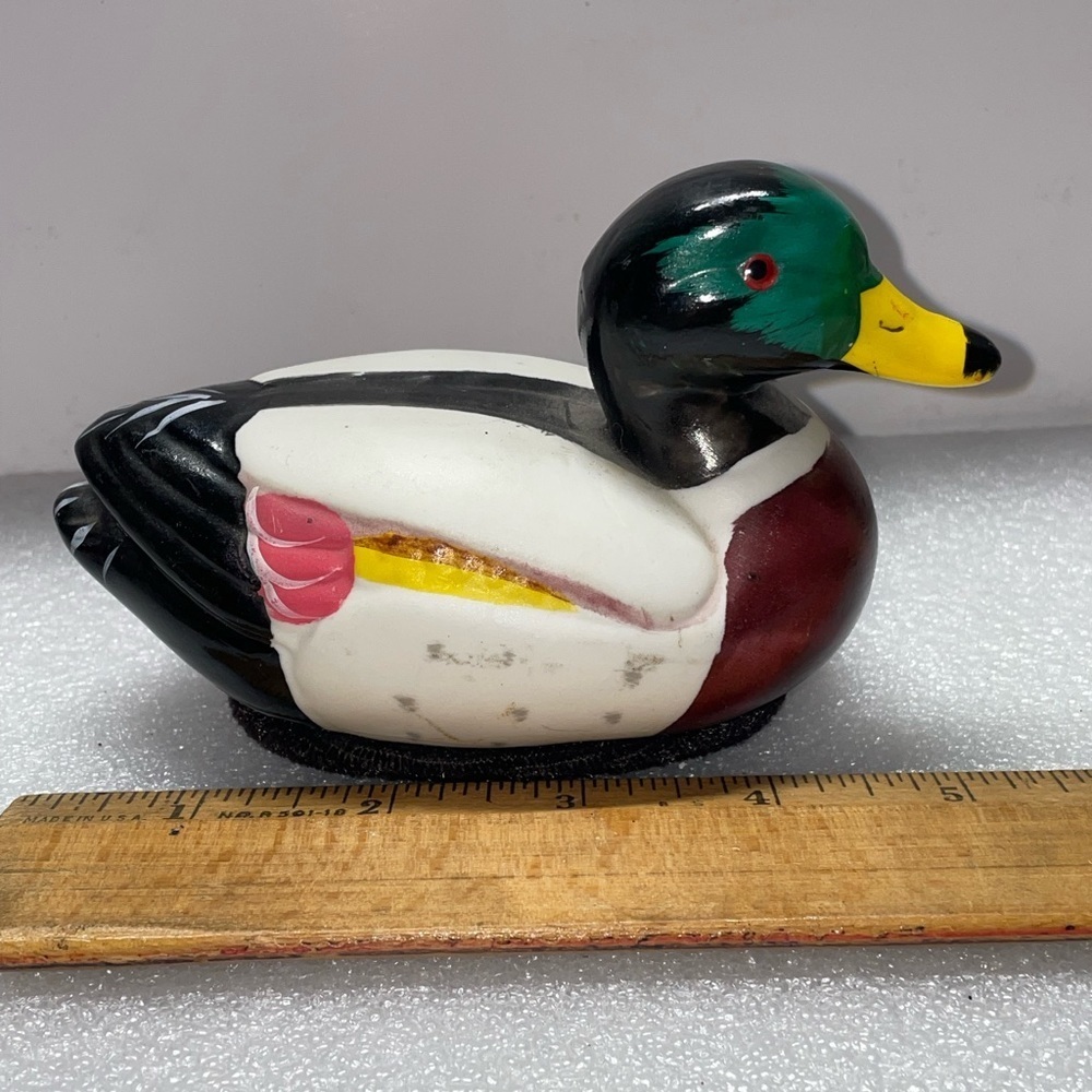 Vintage Ceramic Duck Mallard Figurine Decoy 5" x 3 1/4". Ww